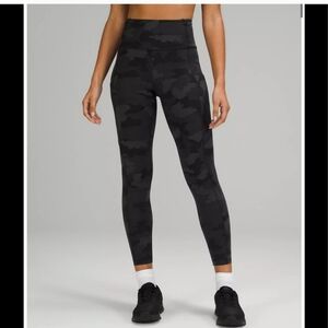 Lululemon womens Fast and Free Tight Deep Coal Camo Size 4